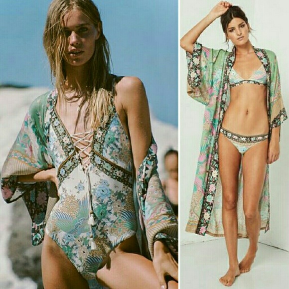 New spell designs cloud dancer kimono maxi sage OS - Picture 3 of 7